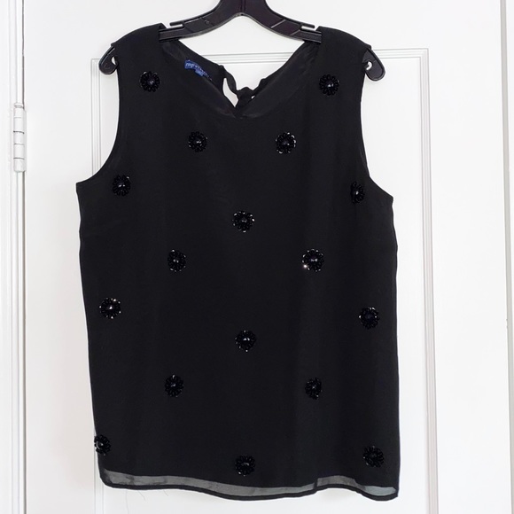 RSVP Tops - TALBOTS EMBELLISHED POLKA-DOT TOP